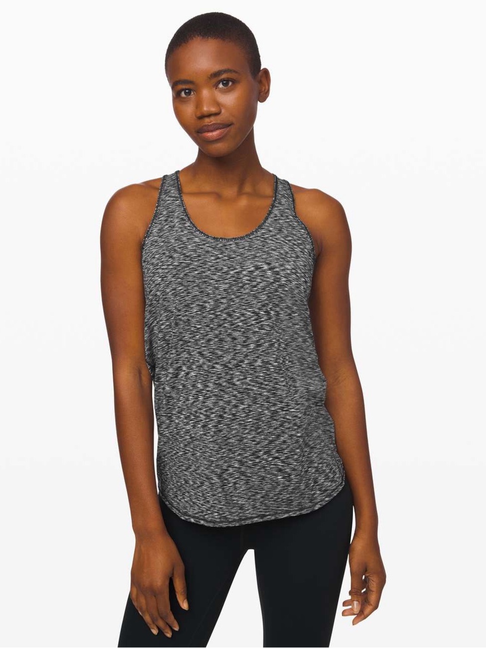 lululemon Essentials Tank Top Spaced Out Dye Black &‎ White Size 6 Womens